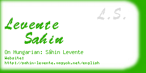levente sahin business card